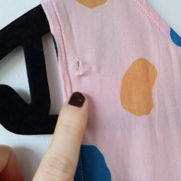 Dusen Dusen Silk Geometric Patterned Pink Tank Midi Dress, Size Small - Picture 7 of 15